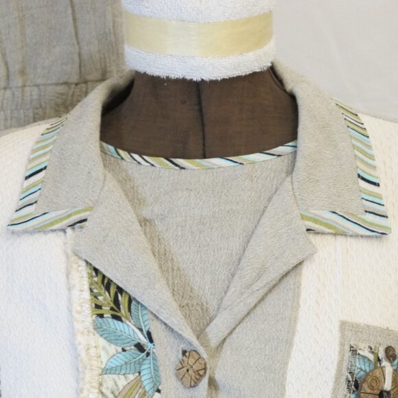 Nancy Bolen City Girl 3-piece beige and turquoise pantsuit, XL - Picture 8 of 11